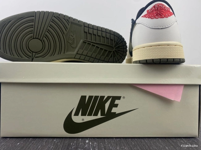 Olive Air Low WMNS 1 Jordan OG x Scott Travis DZ4137-106 0821